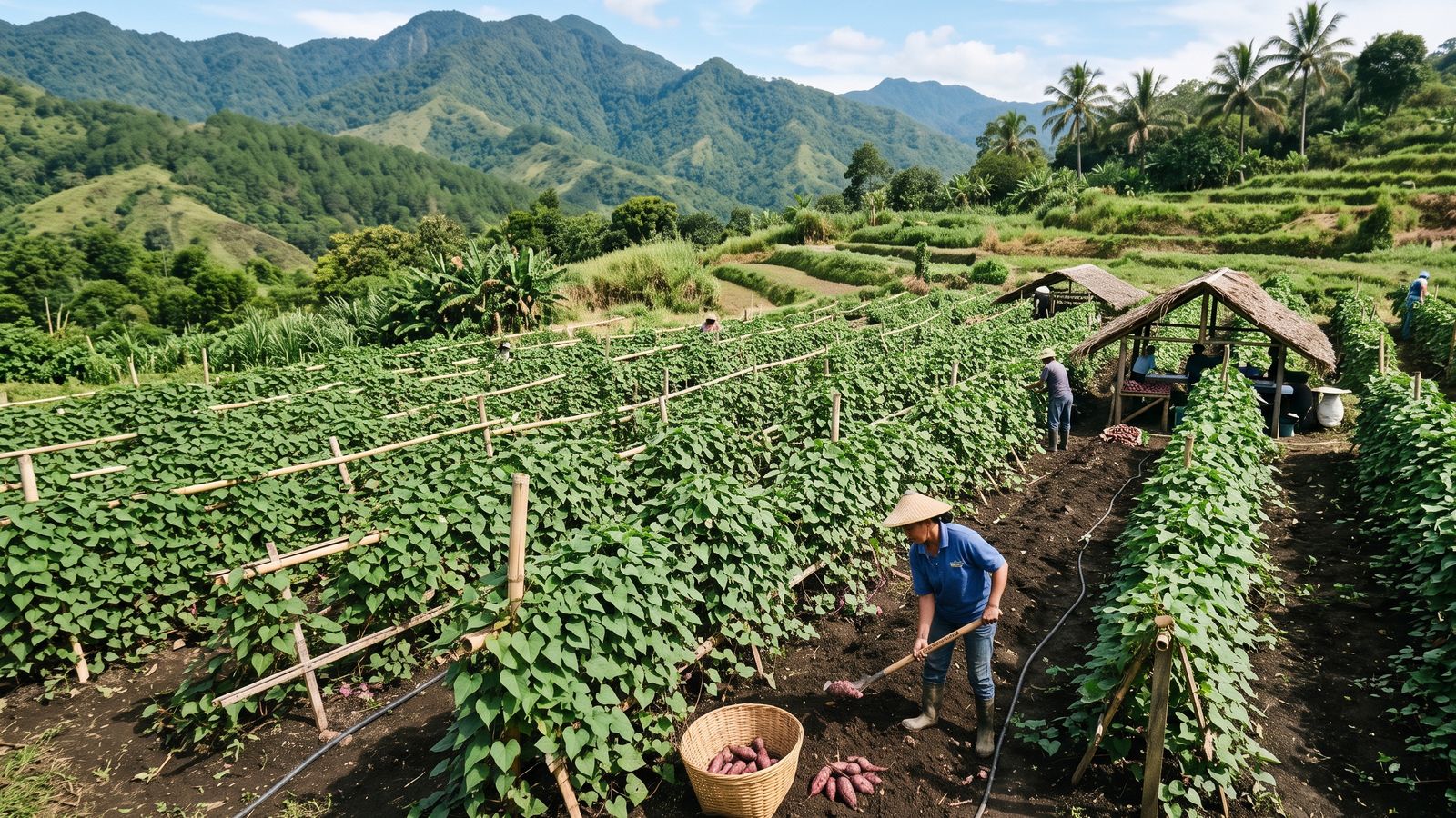 The farm where Alata's purple yam is grown